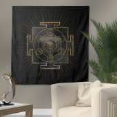 Tenture Métatron's Cube Sri Yantra Sacred Geometry