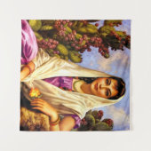 Tenture Mexicaine Calendrier de beauté fille avec châle de (Devant (Horizontal))