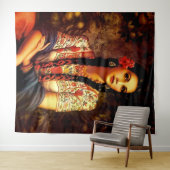 Tenture Mexicaine Vintage belle fille avec long bar (En situation (horizontale))