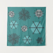 Tenture Mi-Siècle Moderne Starburks Turquoise (Devant (Horizontal))