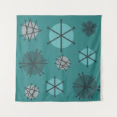 Tenture Mi-Siècle Moderne Starburks Turquoise (Devant)