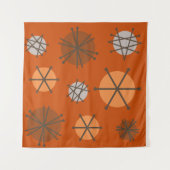 Tenture Mi-siècle Starbursts Modernes Brûlé Orange (Devant (Horizontal))