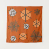 Tenture Mi-siècle Starbursts Modernes Brûlé Orange (Devant)