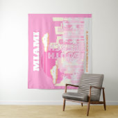 Tenture Miami Beach, Art de voyage de Miami, Préparé, Rose (En situation)