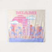 Tenture Miami Beach, Miami Travel Art, Preppy Room, Pastel (Devant (Horizontal))