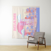Tenture Miami Beach, Miami Travel Art, Preppy Room, Pastel (En situation)