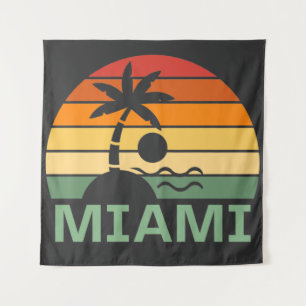 Tenture Miami Floride Vintage Palm Trees Summer Beach