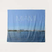 Tenture Miami Skyline avec votre texte (Devant (Horizontal))