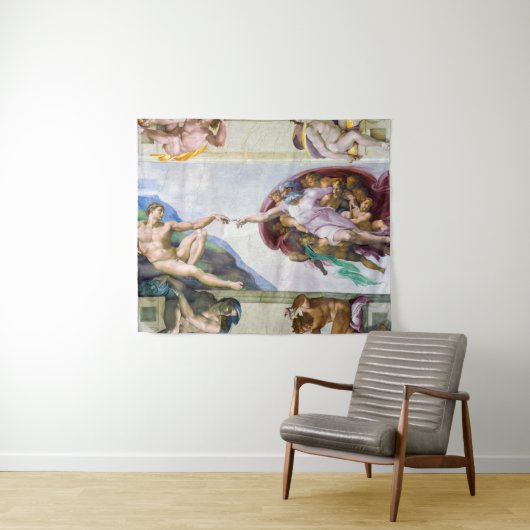 Tenture Michelangelo - Création d'Adam, Chapelle Sixtine (En situation (horizontale))