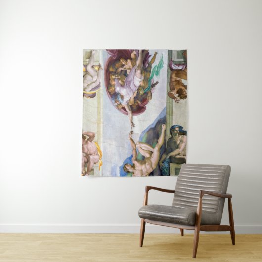 Tenture Michelangelo - Création d'Adam, Chapelle Sixtine (En situation)