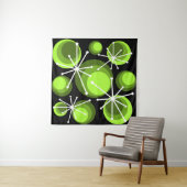 Tenture Mid Century Circles Starburts Chartreuse (En situation)