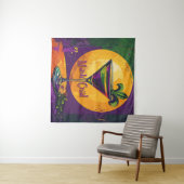Tenture Mid Century Mardi Gras Sunset Fleur De Lis Martini (En situation (horizontale))