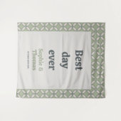 Tenture Mid Century Mod Retro Mariage Meilleur Jour Jamais (Devant (Horizontal))