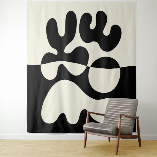 Tenture Mid Century Moderne Bioabstraction (En situation)