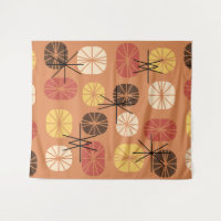 Midcentury Pattern Oblongs Autumn Orange