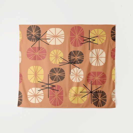 Tenture Midcentury Pattern Oblongs Autumn Orange (Devant (Horizontal))