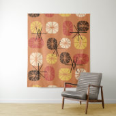 Tenture Midcentury Pattern Oblongs Autumn Orange (En situation)