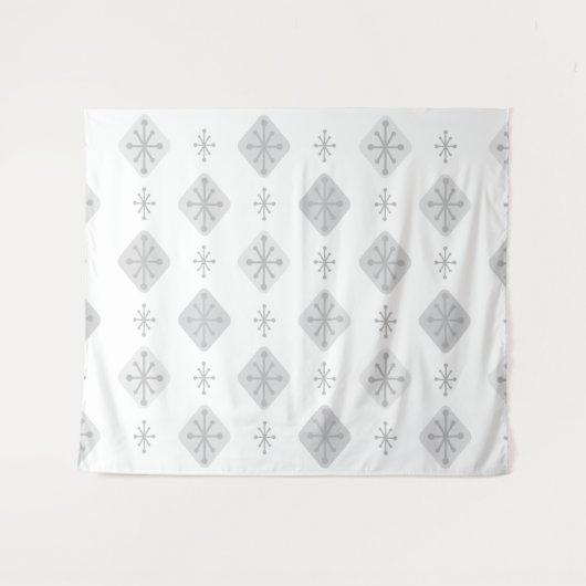 Tenture Midcentury Starburst Diamonds Light Gray (Devant (Horizontal))