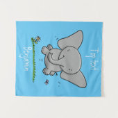 Tenture Mignon bébé éléphant adorable illustration de dess (Devant (Horizontal))