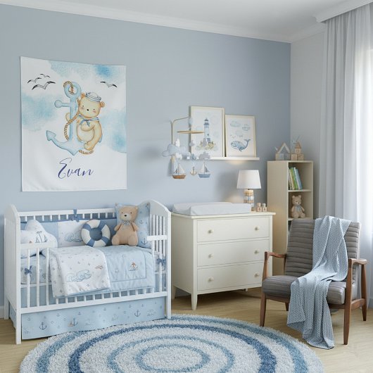 Tenture Mignon bébé ours marin