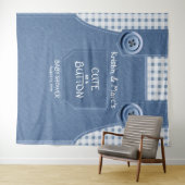 Tenture Mignon comme un bouton Bleu Denim Baby Shower (En situation (horizontale))