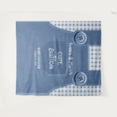 Tenture Mignon comme un bouton Bleu Denim Baby Shower (Devant (Horizontal))