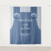 Tenture Mignon comme un bouton Bleu Denim Baby Shower (Devant)
