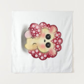 Tenture Mignon Dessin de Champignon Rouge Kawaii Hérisson (Devant (Horizontal))