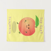 Tenture Mignon petit pêcher jaune de dessin animé (Devant (Horizontal))