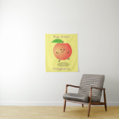 Tenture Mignon petit pêcher jaune de dessin animé (En situation)