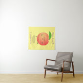 Tenture Mignon petit pêcher jaune de dessin animé (En situation (horizontale))