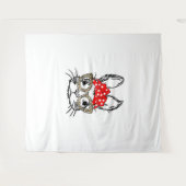 Tenture Mignonette Empreinte de léopard Visage Bandana Rou (Devant (Horizontal))