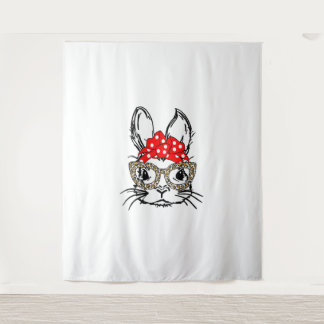 Tenture Mignonette Empreinte de léopard Visage Bandana Rou