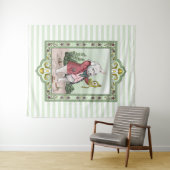 Tenture Mignonne Alice au pays des merveilles Lapin blanc  (En situation (horizontale))