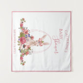 Tenture Mignonne Lapin Animal Bois Nom Floral (Devant (Horizontal))