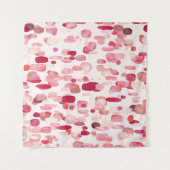 Tenture Mignonnes Zones Rouges Roses Simples (Devant (Horizontal))