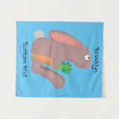 Tenture Mignons lapin lapin lapin assis avec dessin de car (Devant (Horizontal))