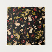 Tenture Mignons lapins : Motif à main aquarelle (Devant)