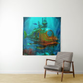 Tenture Miles Under the Sea Art Illustration Steampunk (En situation)