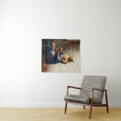 Tenture Milkmaid Kitchen Maid par Johannes Vermeer (En situation (horizontale))