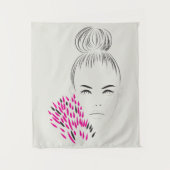 Tenture Mini ligne art femme dessin haut de la mode (Devant)