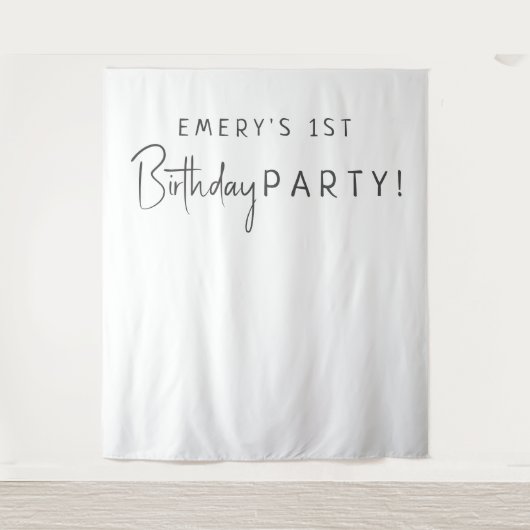 Tenture Mini Neutre Nom de fête d'anniversaire Contexte (Devant)