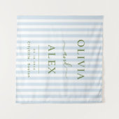 Tenture Minimal and Chic Blue French Personalized Wedding (Devant (Horizontal))