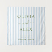 Tenture Minimal and Chic Blue French Personalized Wedding (Devant)