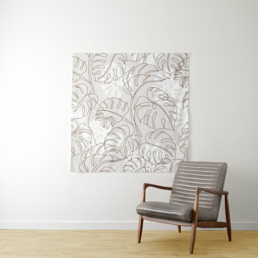 Tenture Minimal botanical art seamless pattern. Tropical m (En situation)