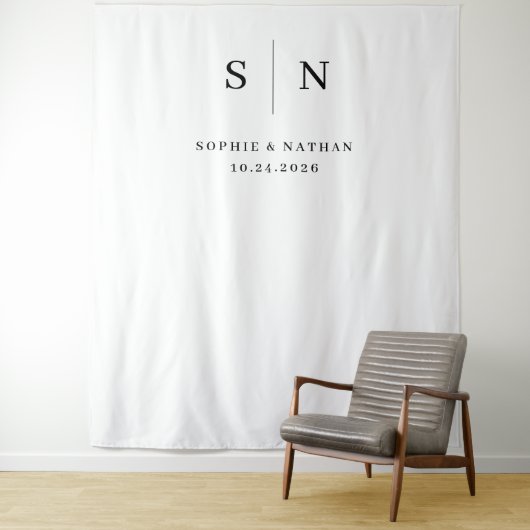 Tenture Minimal et chic | Mariage noir et blanc (En situation)