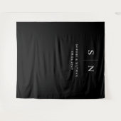 Tenture Minimal et chic | Noir avec Mariage Monogram (Devant (Horizontal))