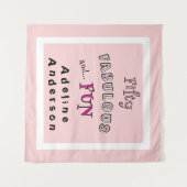 Tenture Minimal Fifty Fabuleux Typographie Rose 50 Anniver (Devant (Horizontal))