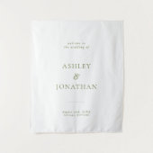 Tenture Minimal Sage Green Wedding Backdrop Tapestry (Devant)
