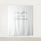 Tenture Minimal Wedding Photo Backdrop “A Simple Yes”  (Devant)